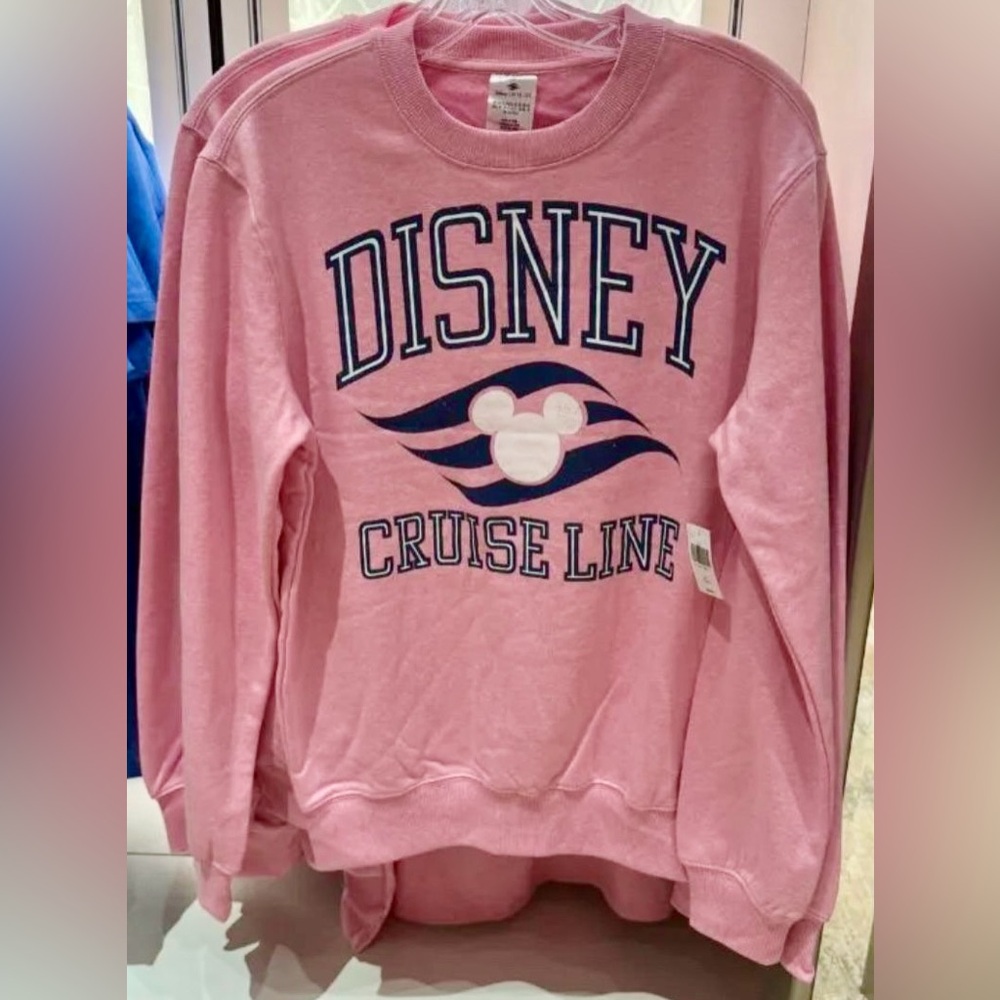 2025 disney cruise line Pink sweatshirt Pullover waves logo Mickey head
